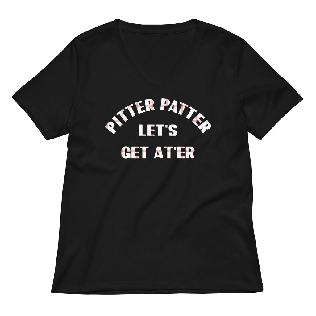 Pitter Patter Let's Get At'er Women's V-Neck Tee product image 1