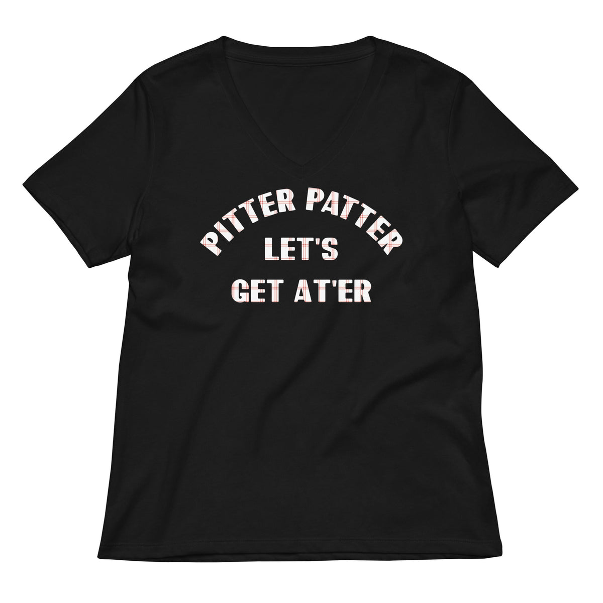 Pitter Patter Let's Get At'er Women's V-Neck Tee product image 1