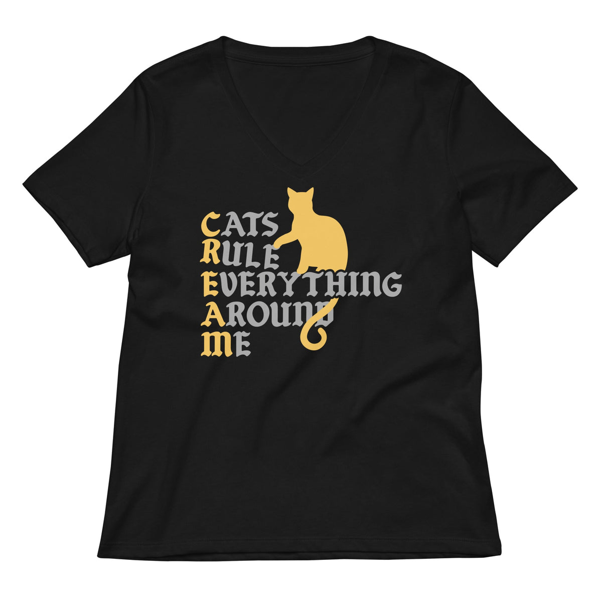 Cats Rule Everything Around Me Women's V-Neck Tee product image 2