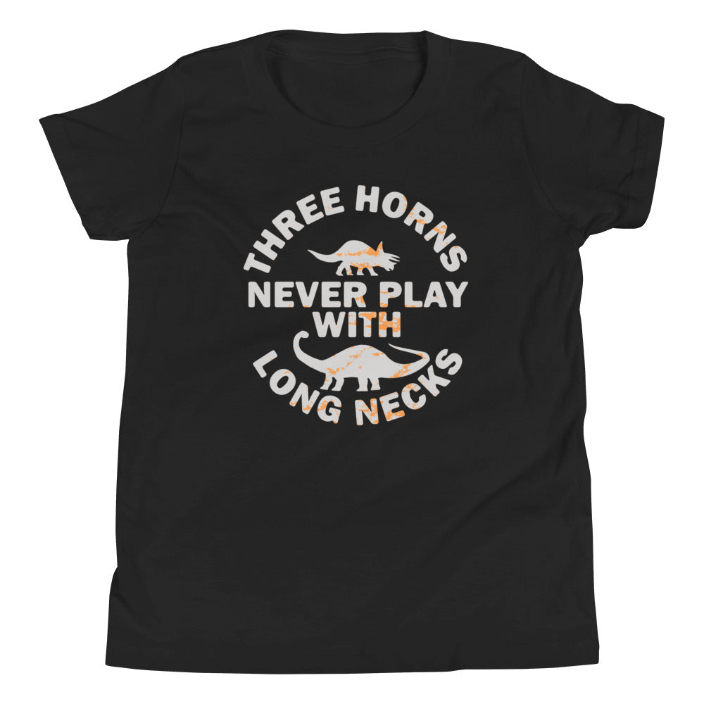 Three Horns Never Play With Long Necks Kid's Youth Tee product image 1