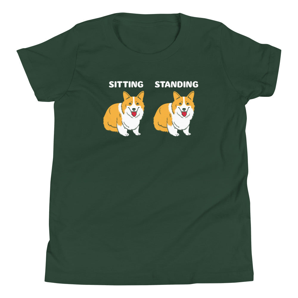 Corgi Sitting And Standing Kid's Youth Tee product image 4