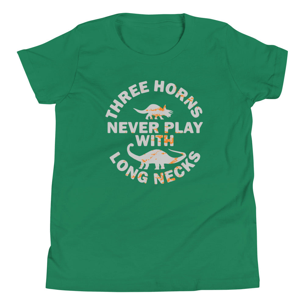 Three Horns Never Play With Long Necks Kid's Youth Tee product image 7