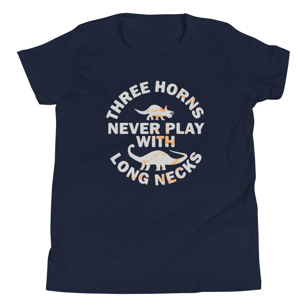 Three Horns Never Play With Long Necks Kid's Youth Tee product image 2