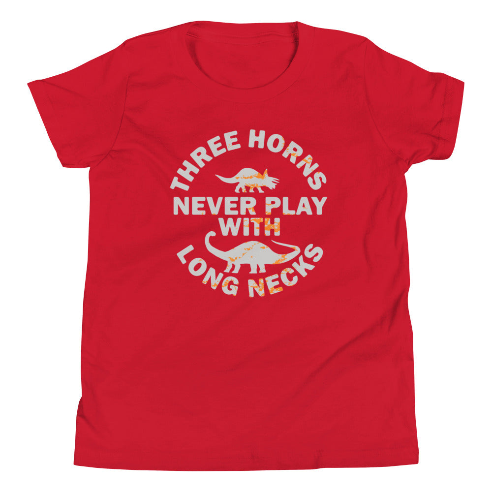 Three Horns Never Play With Long Necks Kid's Youth Tee product image 4