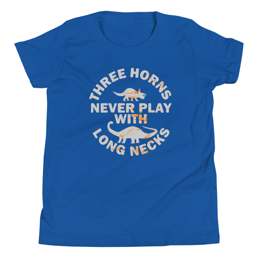 Three Horns Never Play With Long Necks Kid's Youth Tee product image 5