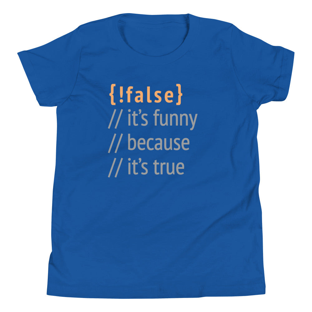 It's Funny Because True Kid's Youth Tee product image 4